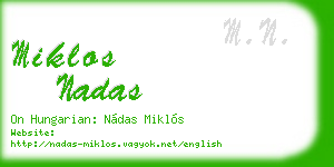 miklos nadas business card