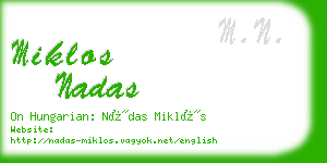 miklos nadas business card